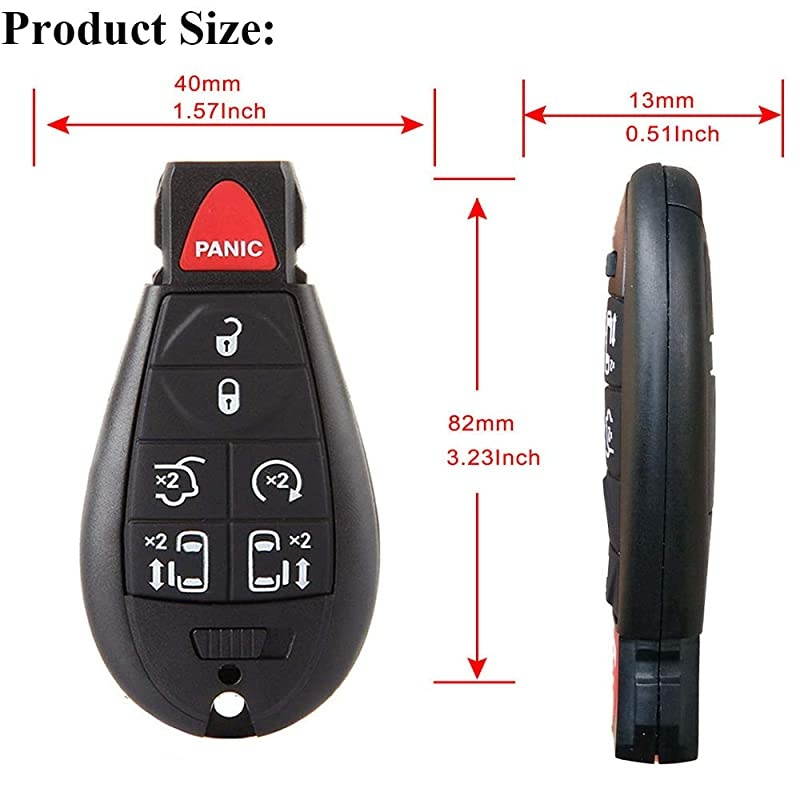 Button Replacement Car Key Fob Keyless Entry Remote M3N5WY83X IYZC01C for 20082015 Chrysler Town and Country20082014 Dodge Grand Caravan