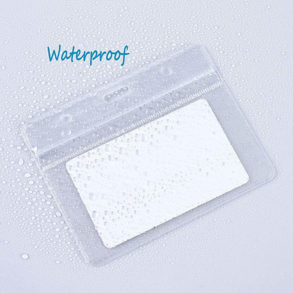 Purida ID Badge Holder, Work Badge Holder, Heavy Duty Clear Card ID Holder, 4 x 3 Name Badge Holder, Resealable Zip Work Badge Holder, Waterproof, Horizontal, 30 Pack