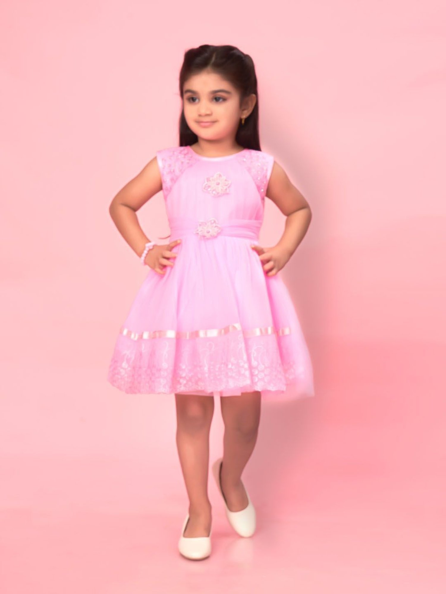 Aarika Kids Pink Embellished Frock