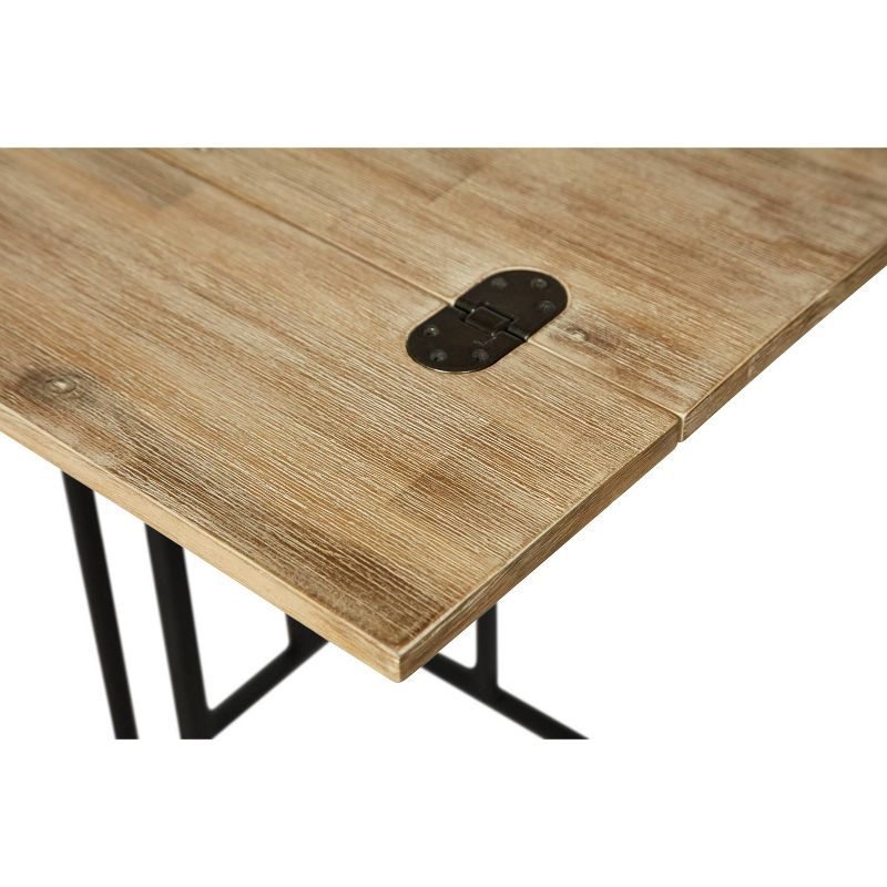 Harton Rustic Expandable C Side Table - Natural Wood - Serta