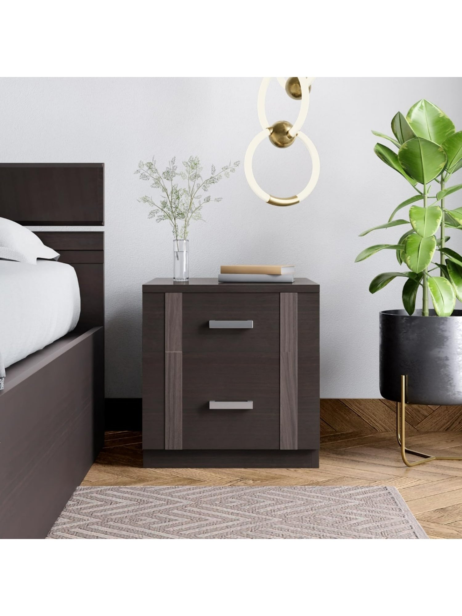 Godrej Interio Zurina Brown Engineered Wood Bedside Table