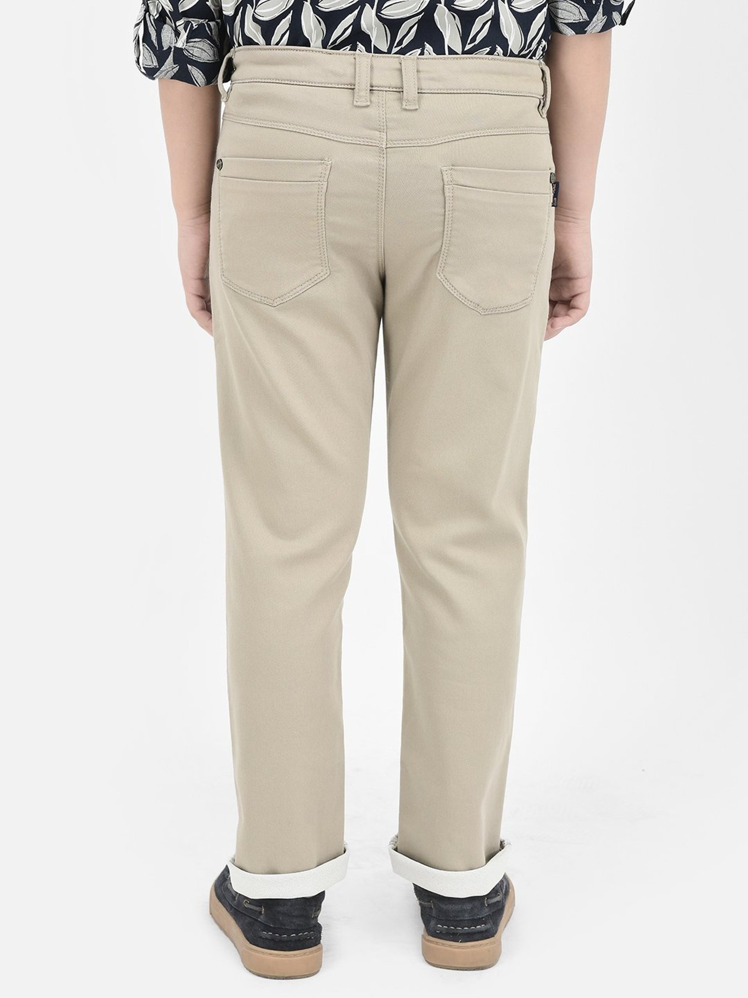 Crimsoune Club Boys Khaki Solid Trousers