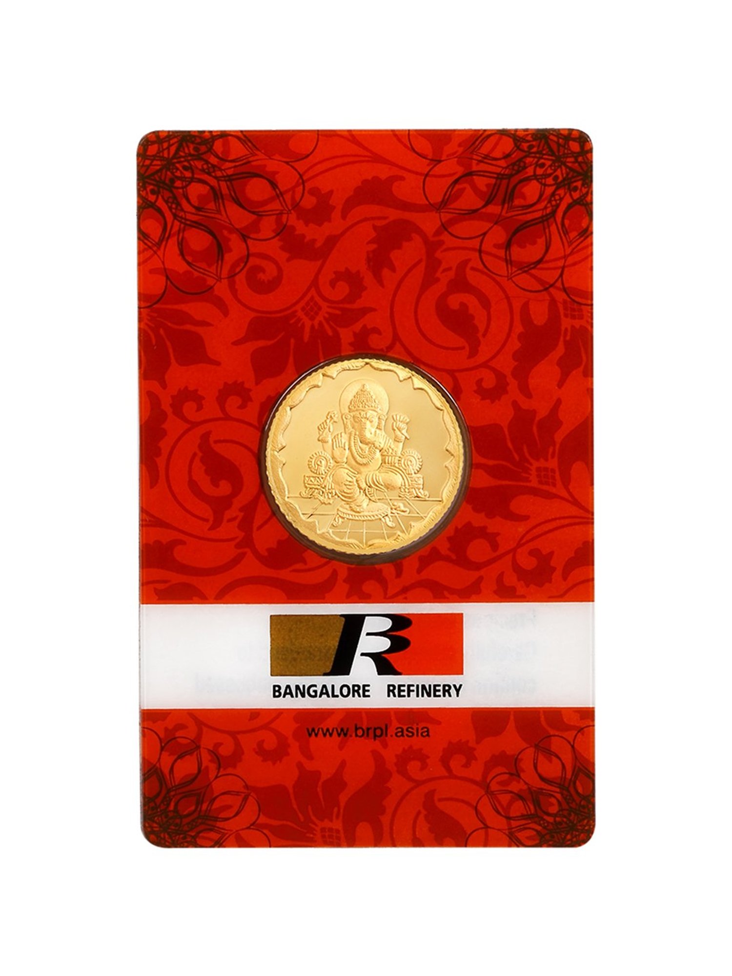Bangalore Refinery Lord Ganesha 24k (999) 10gm Gold Coin