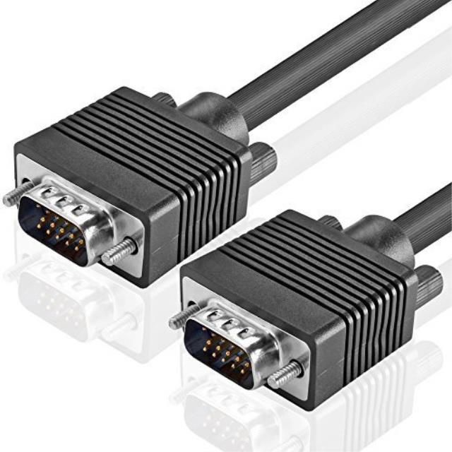tnp premium vga to vga cable 25 feet hd15 male to male m/m vga svga uxga extension wire cord for lcd led monitor tv hdtv display projector