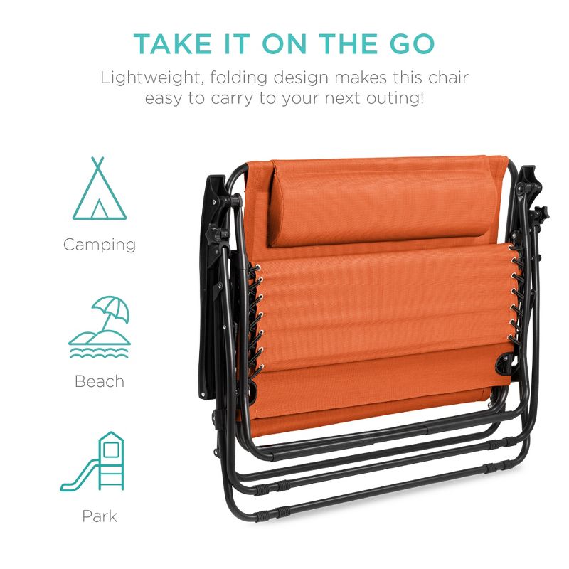 Ostrich Chaise Lounge Folding Sunbathing Poolside & Beach Chair, Pink & Blue