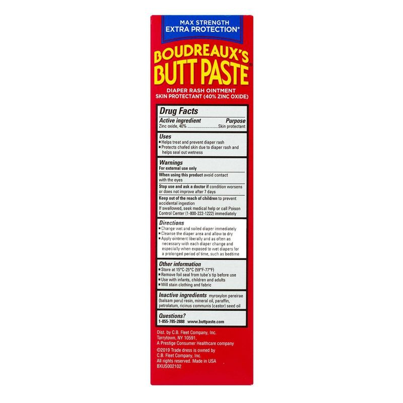 Boudreaux's Butt Paste Maximum Strength Diaper Rash Ointment - 4oz
