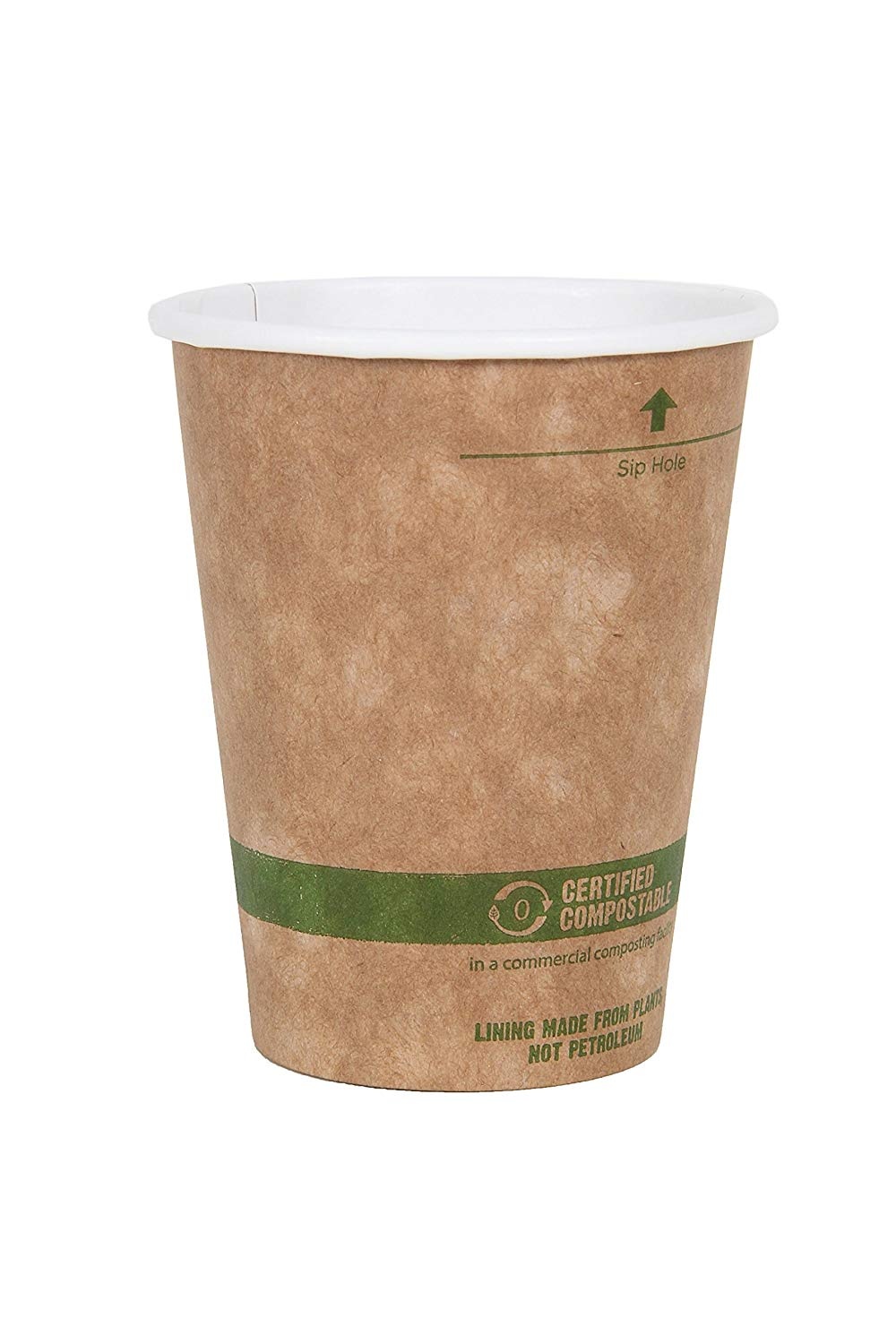 World Centric 100% Biodegradable,Paper PLA-Lined 12 Ounce Coffee Hot Cup,50 Pack