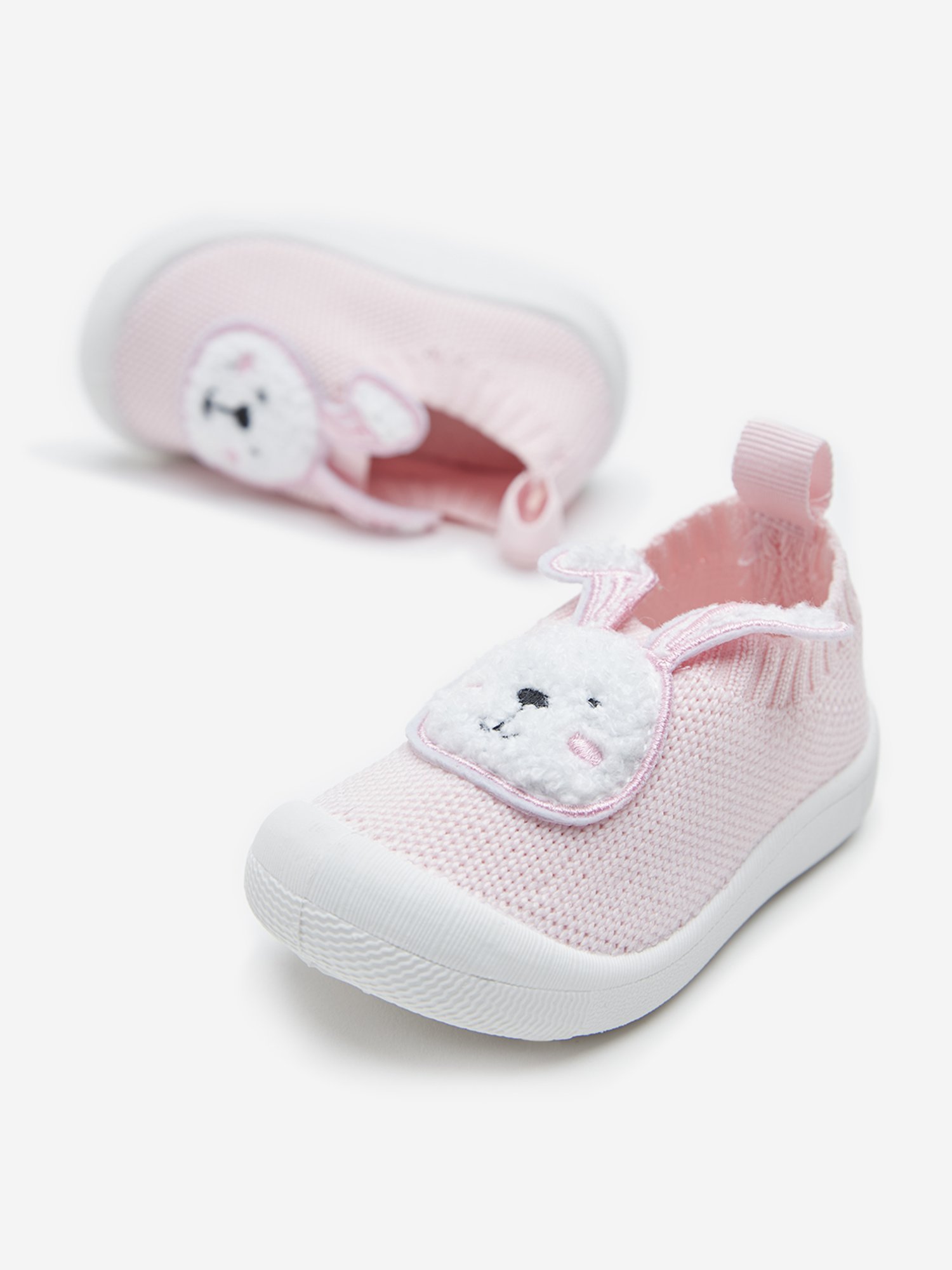 Yellow by Westside Pink Bunny Applique Slip-On Shoes