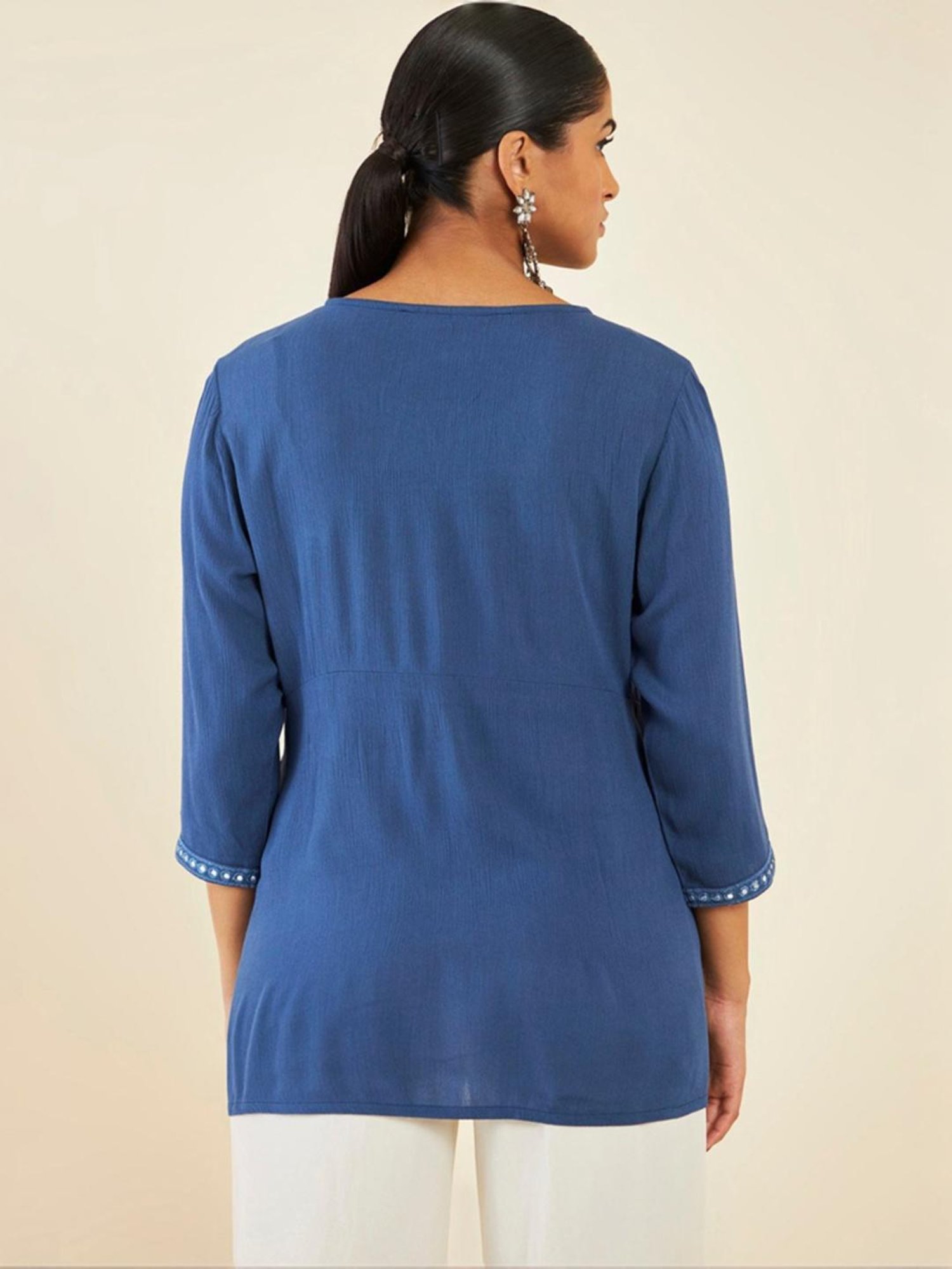 Soch Blue Embroidered Tunic
