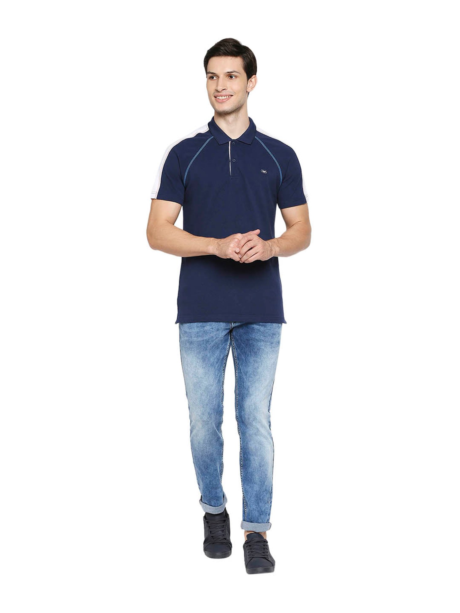 Mufti Navy Slim Fit Polo T-Shirt