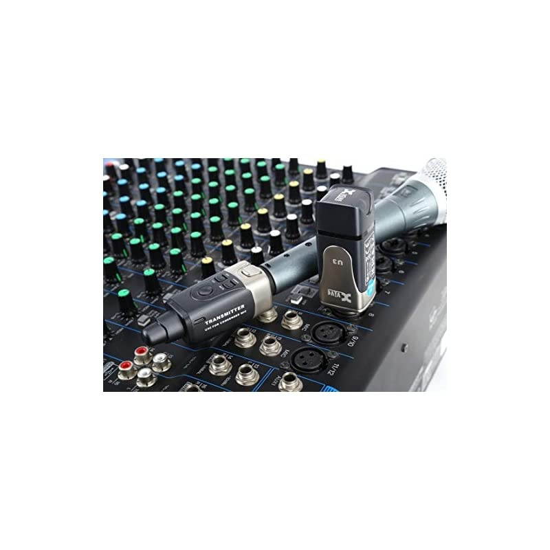 U3C Condenser Microphone Wireless System with 2.4GHz XLR Transmitter and Receiver for Microphone, Audio Mixer, PA System