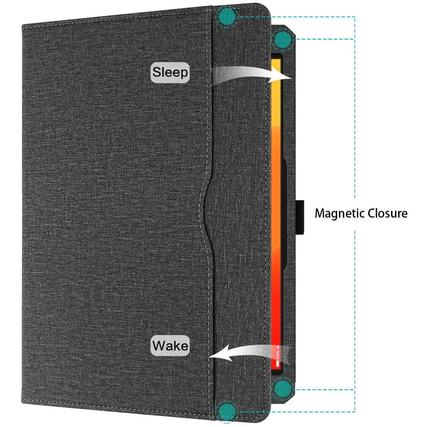 Slim Folding Smart Folio Stand Case for iPad 10.2 inch (8th & 7th Gen) - Black