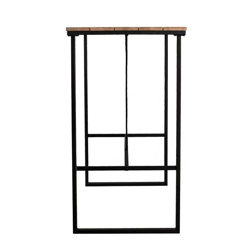 4-Person Rockshire Rectangle Pub Table - Natural and Black - Aiden Lane