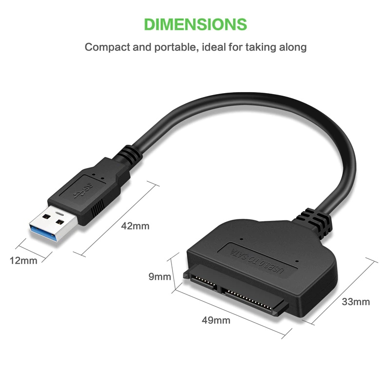 SATA Cable 22 Pin SATA To USB 3.0 2.5 Inch Hard Drive Adapter Cable Converter For 2.5" Laptop HDD SSD 20cm Length