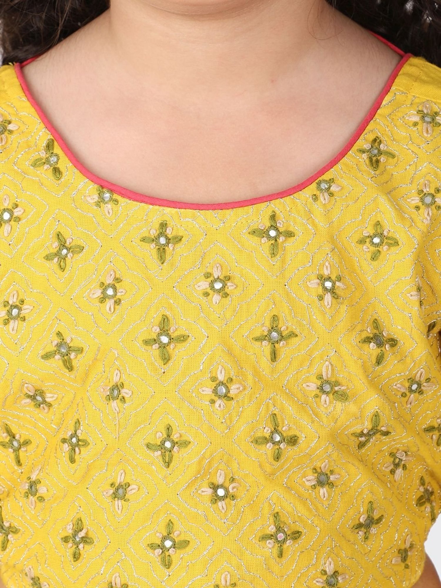 A Little Fable Kids Blue Printed Lehenga with Choli & Dupatta