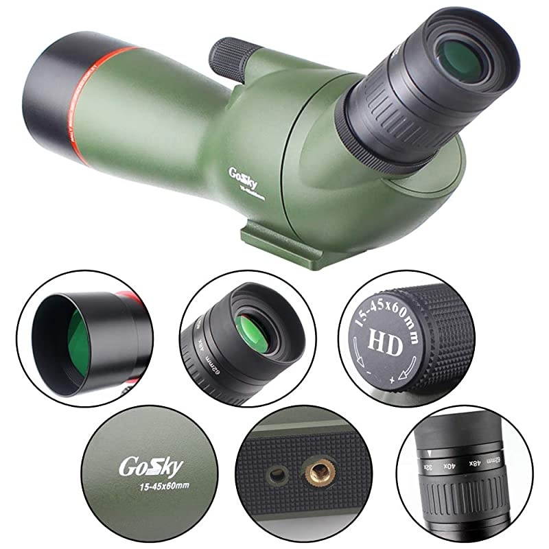1545x60 Spotting Scope High Definition Waterproof Spotter Scope for Bird Watching Target Shooting Animal Watching Hunting Archery and Other Outdoor Activities