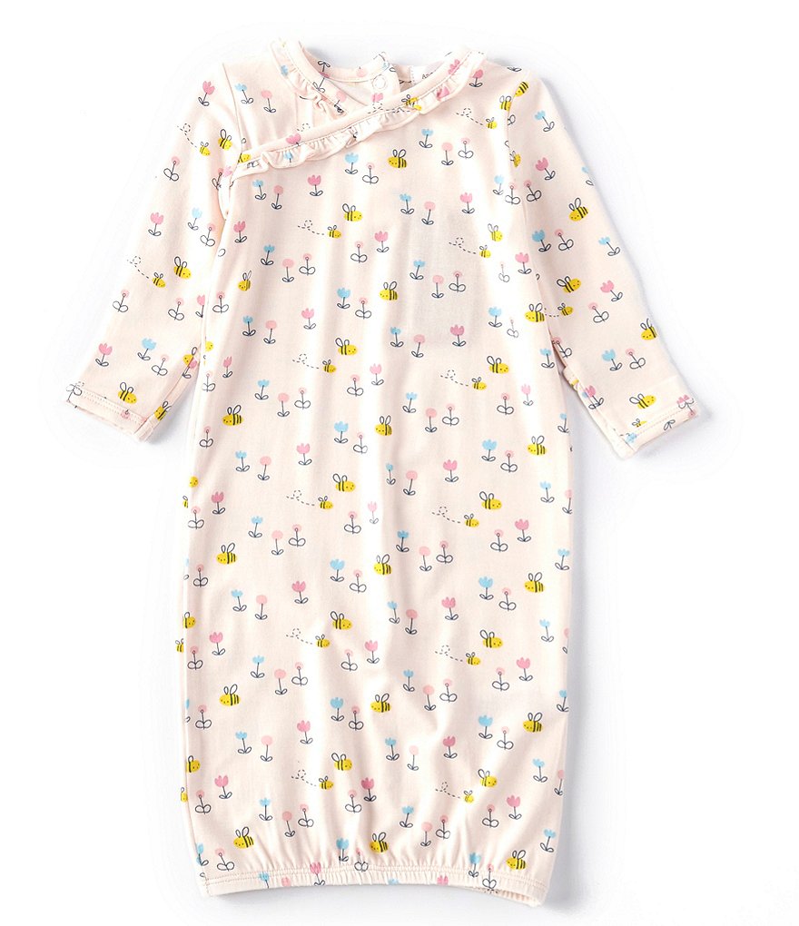 Angel Dear Baby Girls Newborn-3 Months Long-Sleeve Little Bee Gown