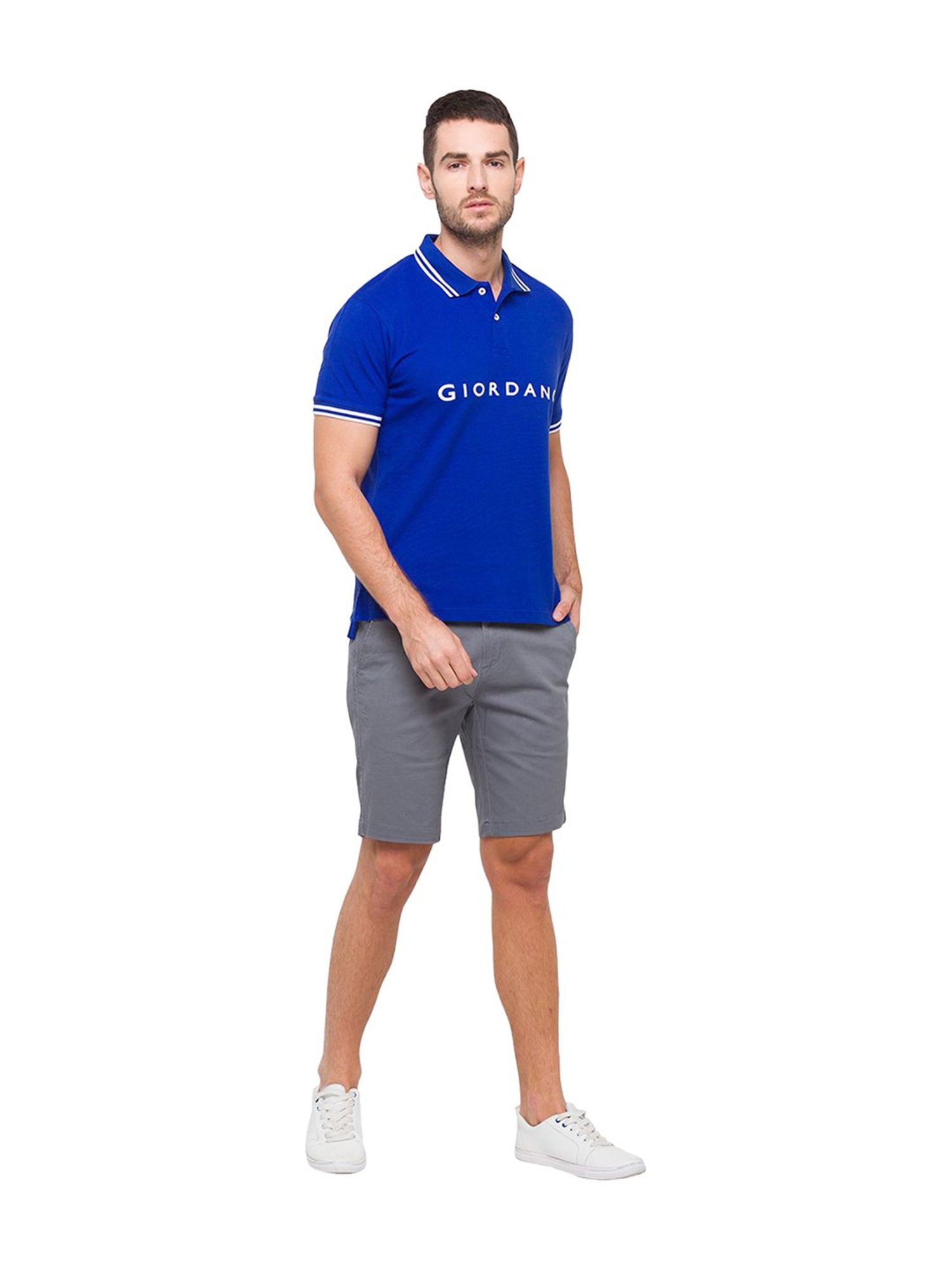 Giordano Blue Slim Fit Polo T-Shirt