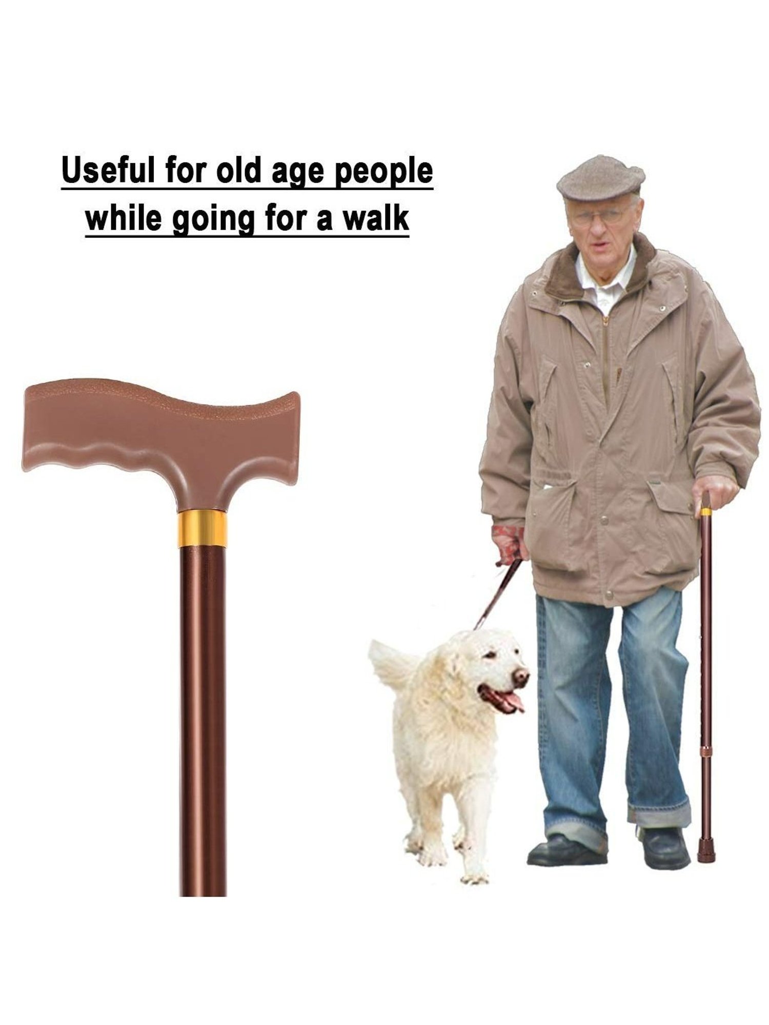 MCP Premium Aluminium Walking Stick (Brown)