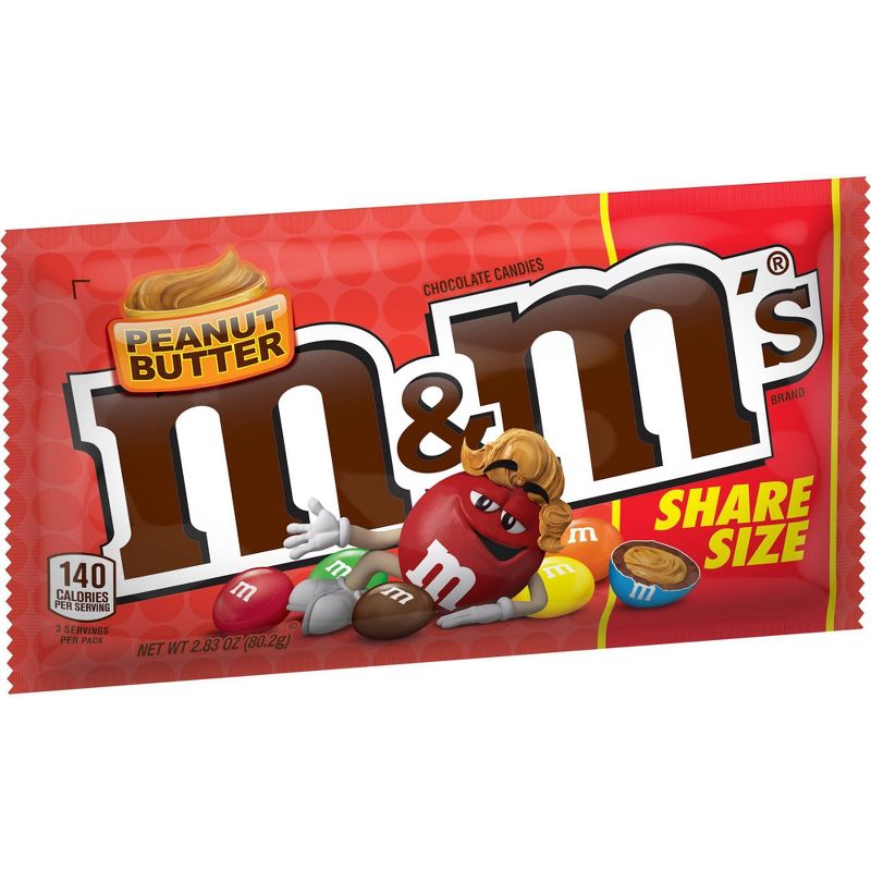 M&M's Peanut Butter Share Size Chocolate Candies - 2.83oz
