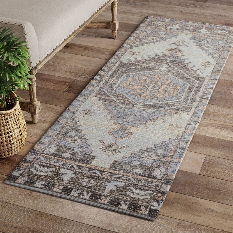 2'2"x8' Runner Swirl Loomed Rug Ivory/Black - Safavieh