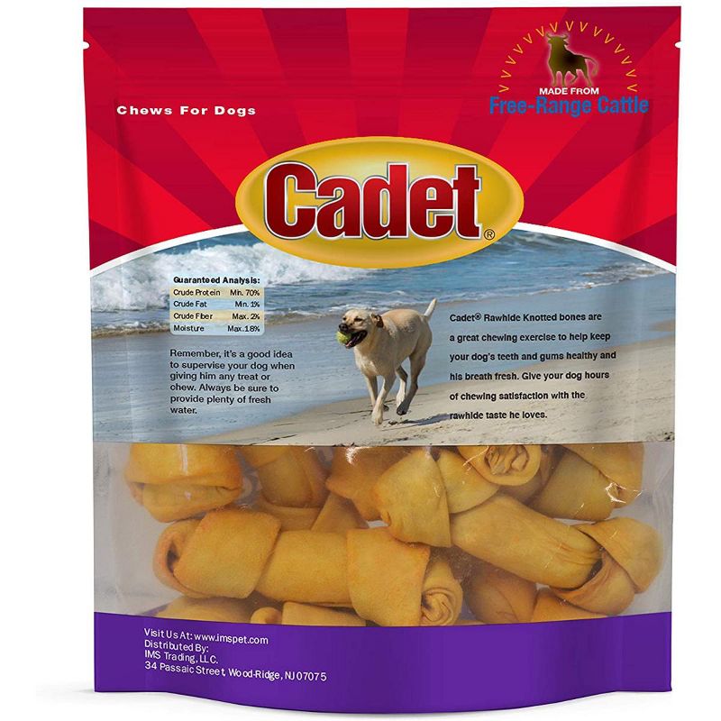 Cadet 4-5 Inch Rawhide Chicken Basted Knotted Bones (1 lb Pack)