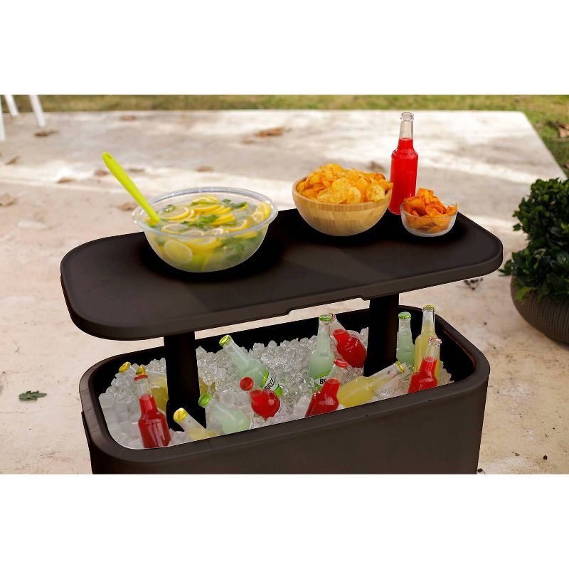 Breeze Bar Patio Beverage Cooler Bar Table - Brown - Keter