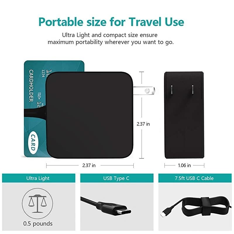 Charger Fit for Samsung Chromebook Plus Pro XE513C24 XE510C24 XE513C24K01USChromebook Plus V2 XE520QAB XE521QAB XE525QBB W16030N1 XE520QABK01US XE520QABK02US 75Ft Power Supply Adapter Cord