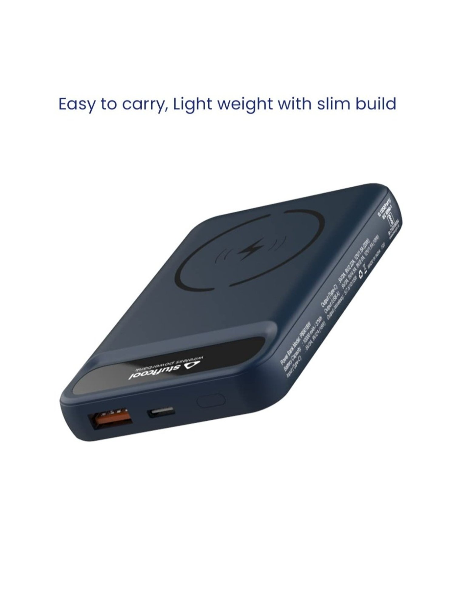 Stuffcool PB9018W 10000mAH Magnetic Wireless Powerbank for iPhone 12/13/14 Series (Grey)