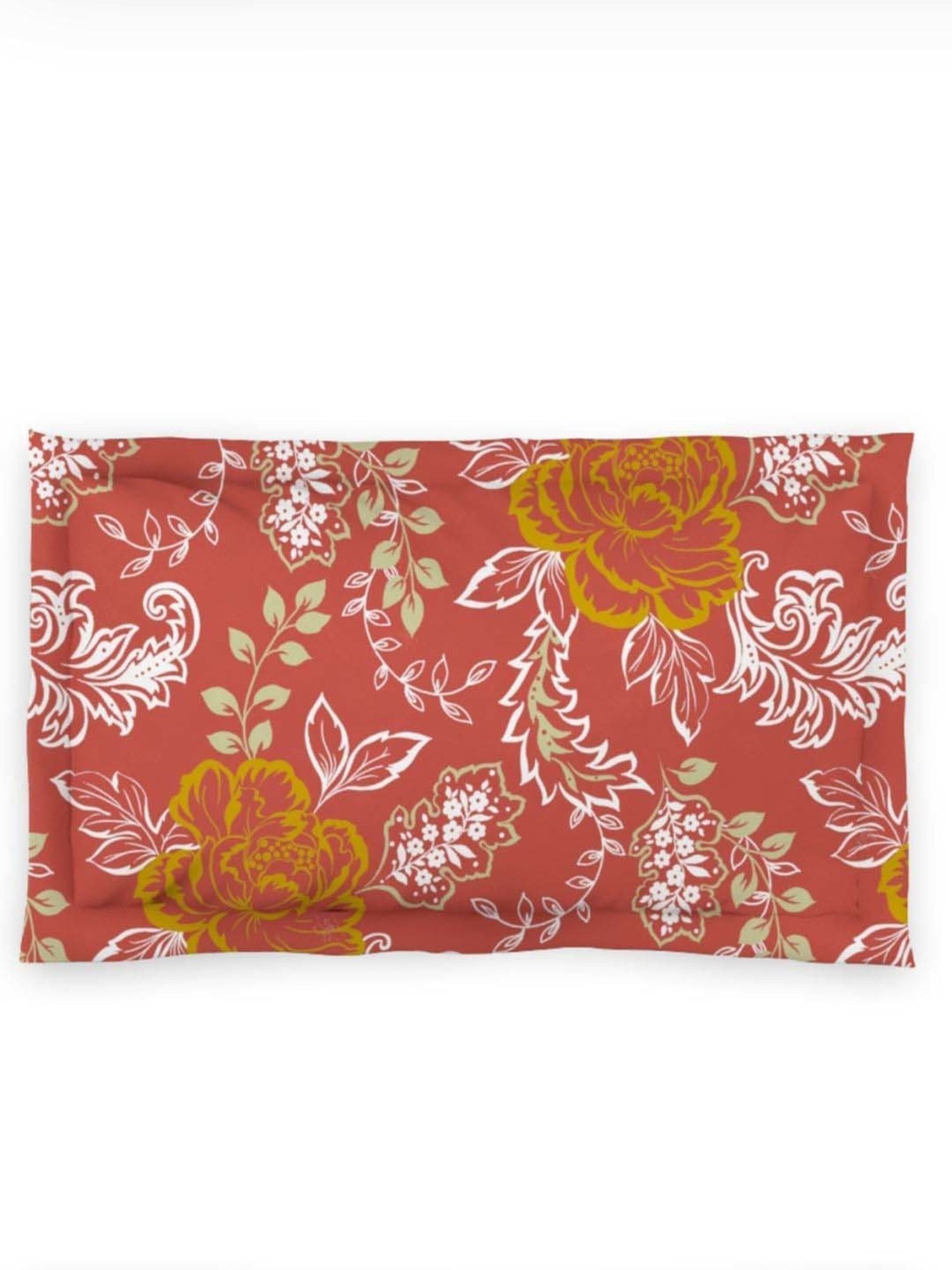 DDecor Lyra Floral Red Cotton 144 TC Single Bedsheet With 1 Pillow Cover
