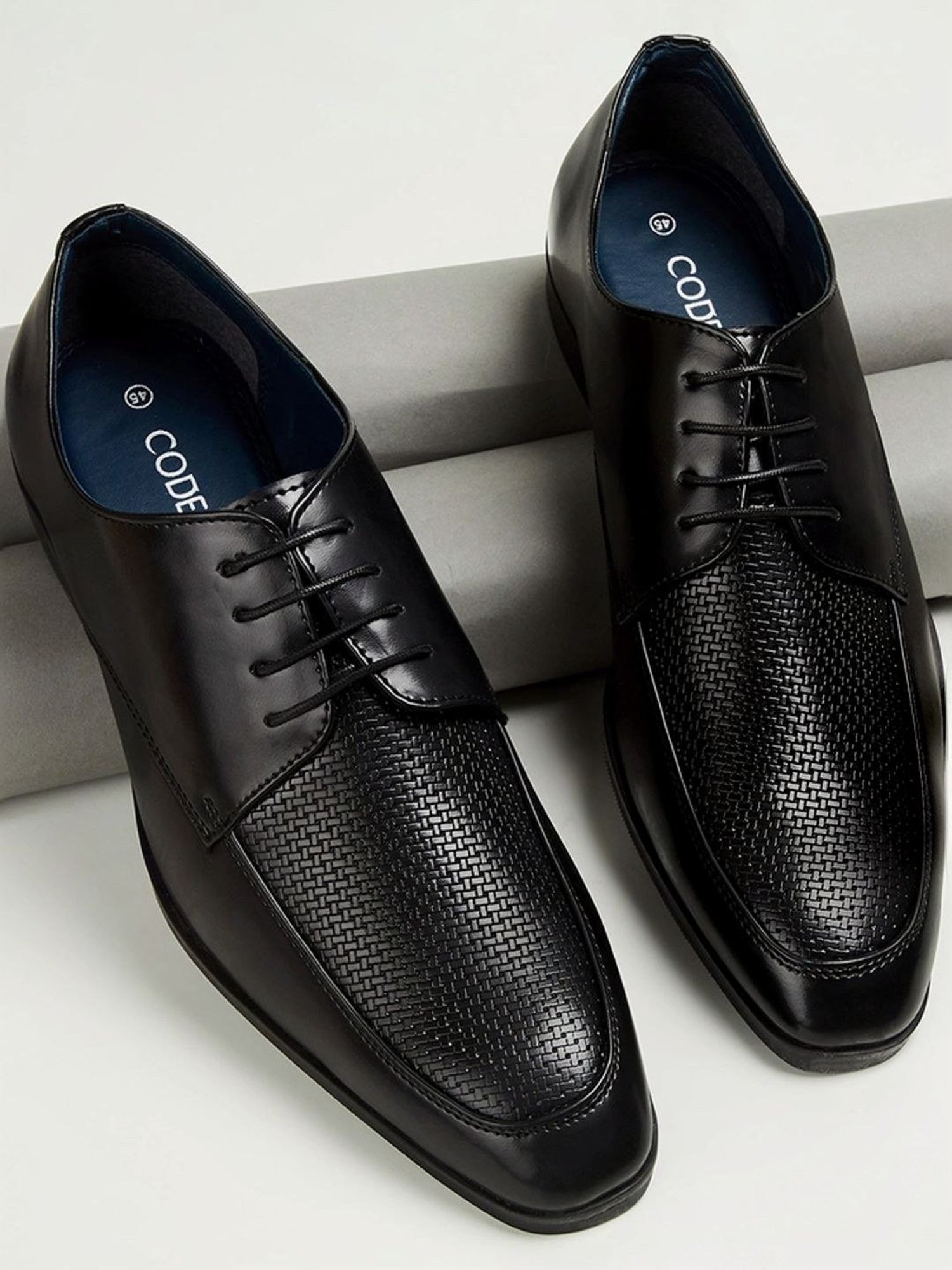 Code by Lifestyle Men's Black Derby Shoes