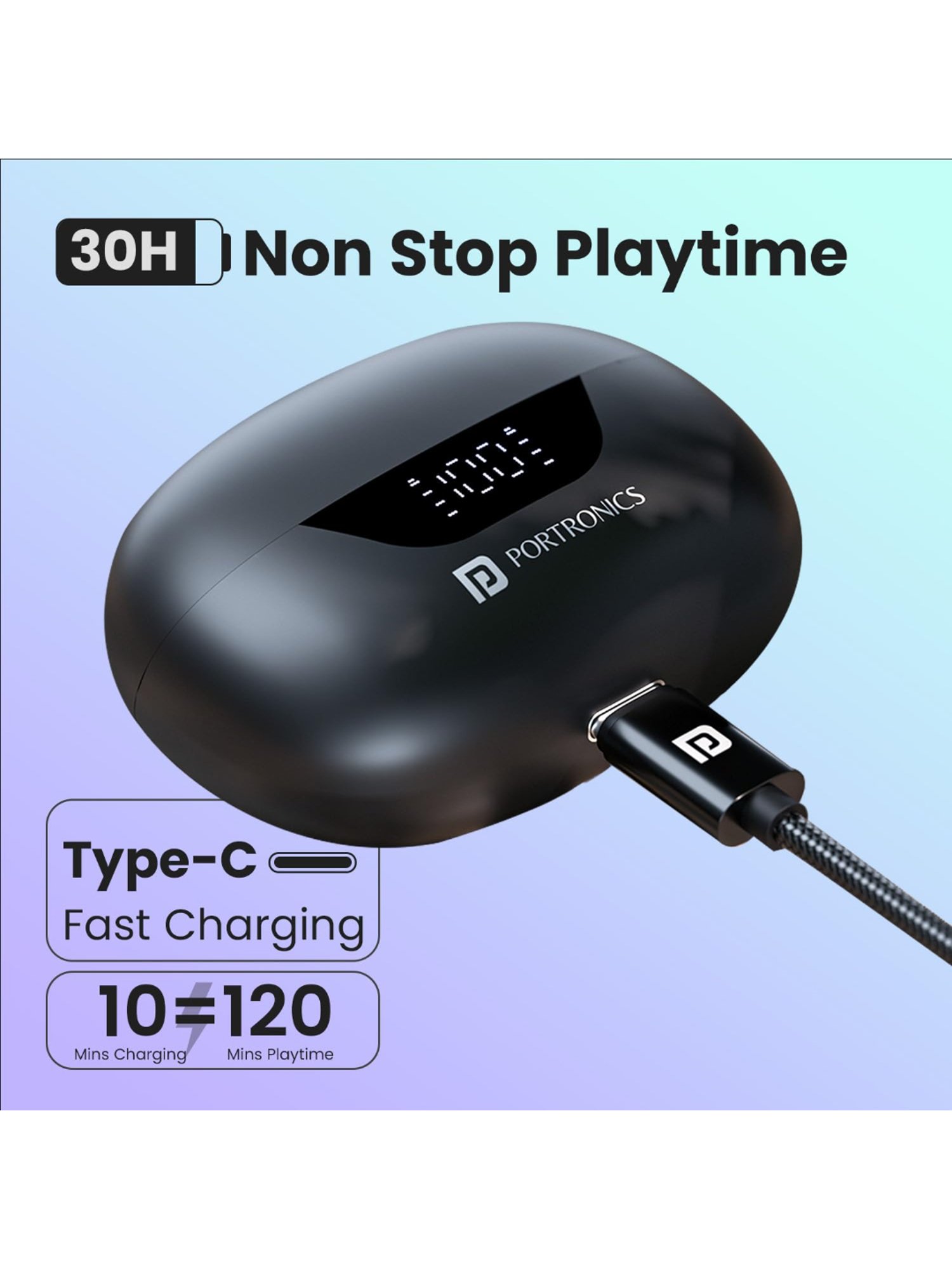 Boat Airdopes Sonik BT Earbuds with 60Hrs Playback & ENx Technology (Thunder Black, True Wireless)