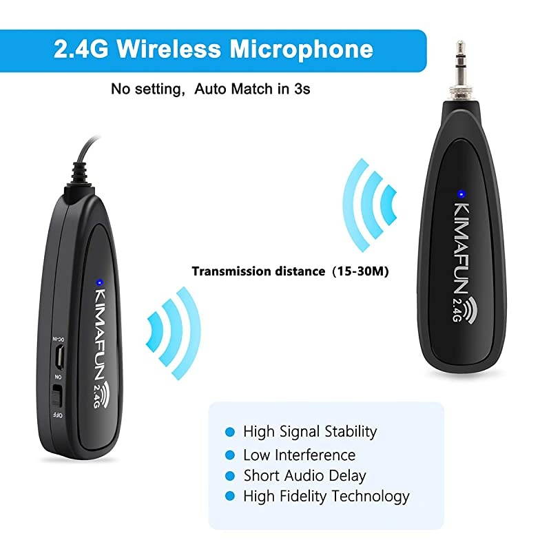 Wireless Microphone System 24G Wireless Microphone TransmitterReceiver Set with Headset Lavalier Lapel Mics Ideal for Teaching WeddingsPresentationsSchool PlayG102
