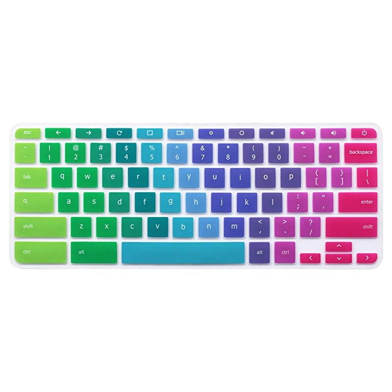 Keyboard Cover Compatible for Acer Chromebook R11 CB3-131, Acer Premium R11 11.6" Convertible 2-in-1 Chromebook, Acer Chromebook R 13 CB5-312T, Acer Chromebook 14, Acer Chromebook 15 (Rainbow