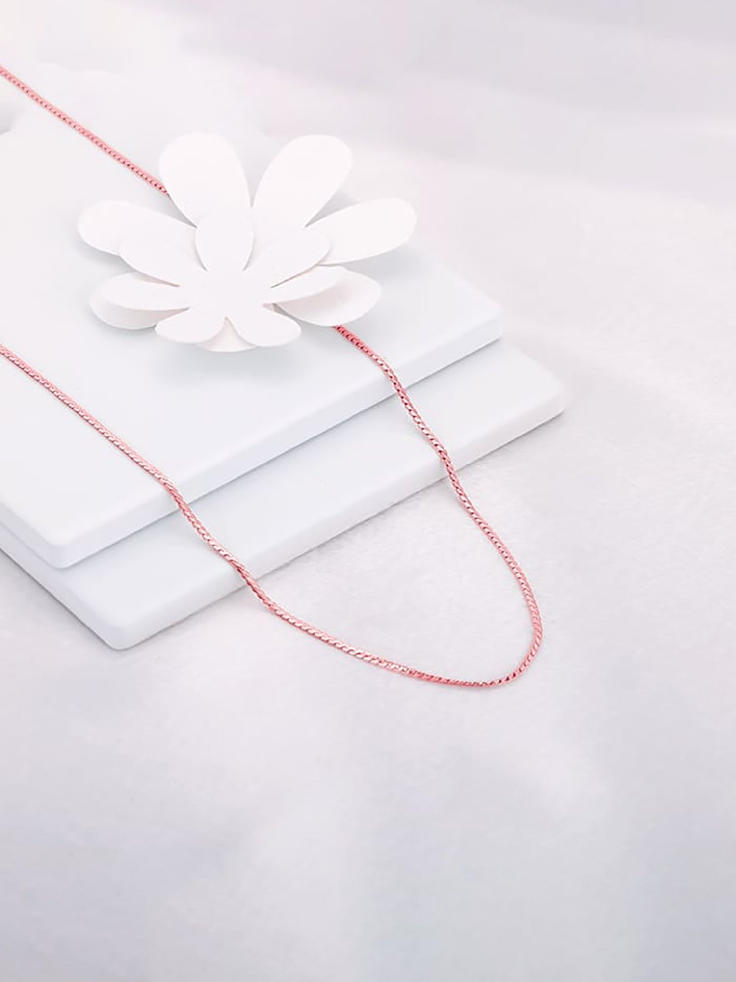 GIVA 92.5 Sterling Silver Rose Gold Radiant Beam Chain for Womens and Girls