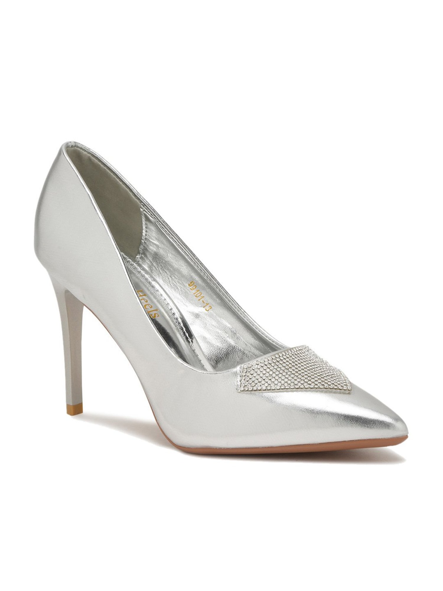 Flat N Heels Women's Silver Stiletto Pumps
