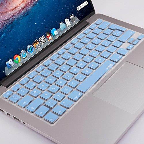 XSKN Spanish Silicone Keyboard Skin Cover for MacBook 13 15 17 inch EU/UK European Keyboard Layout (Blue)