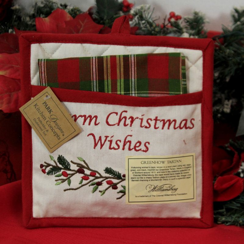 Tabletop 8.75" Greenhow Tartan Potholder Towel Christmas Plaid Park Designs  -  Kitchen Textile Set
