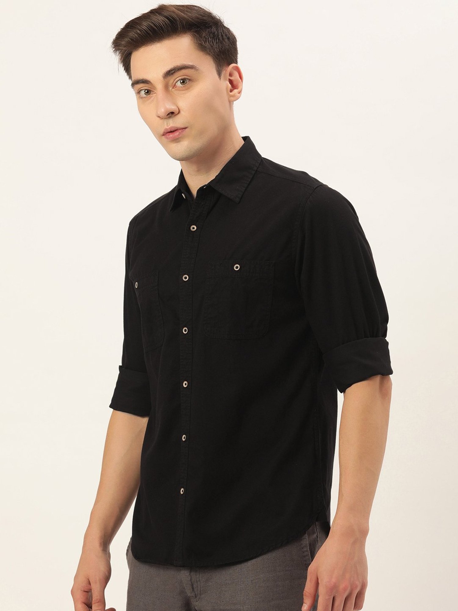 IVOC Black Regular Fit Shirt