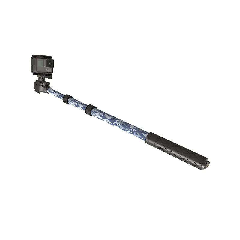BOOSTplus- Telescoping Extension Pole/Monopod Compatible with HERO9 & DJI OSMO Action: Expands 17.5" Out to 40" (Marine Camo)