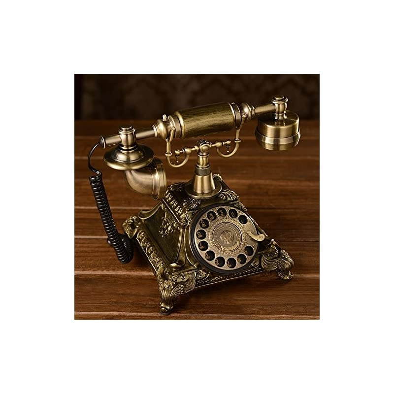 Resin imitation copper Vintage STYLE ROTARY Retro old fashioned Rotary Dial Home and office Telephone