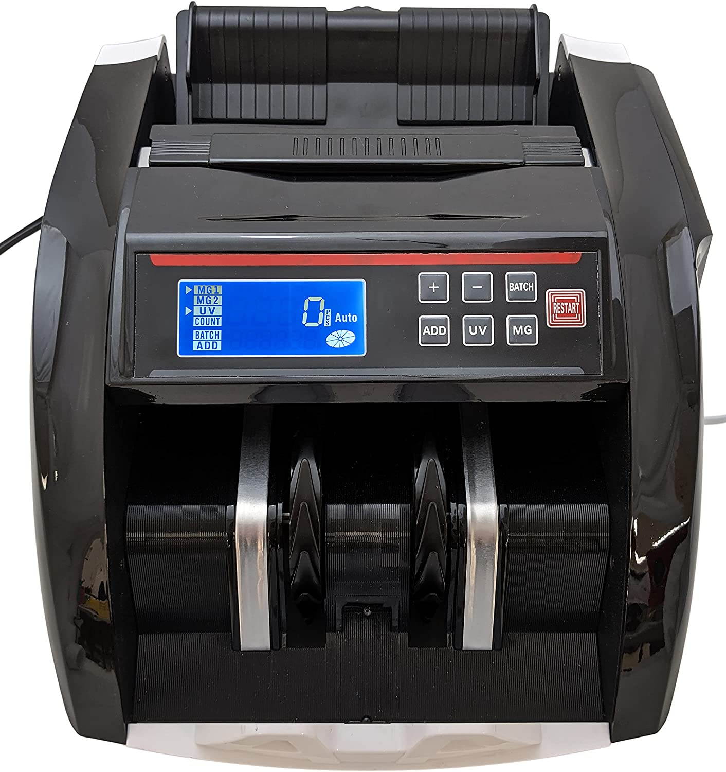 USA Business Grade Money Counter with UV/MG Counterfeit Detection - Top Loading Bill Counting Machine w/Batch Modes - Additional Display - Fast Counting Speed 1000 Notes/min