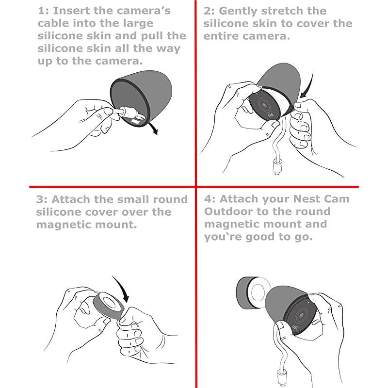 Nest Cam Outdoor Silicone Skin  Camouflage Protective Case Cover for Nest Cam Outdoor Security Camera Accessories 1 Pack Camouflage