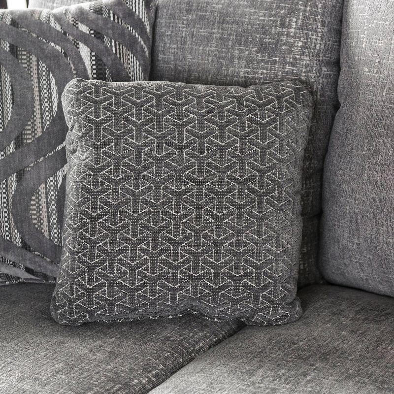 Faux Leather Accent Chair and Ottoman Charcoal Gray - EveryRoom