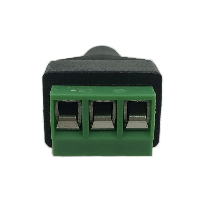 3.5mm Stereo Audio Video Female Jack to 3 Screw Terminal Female Headphone Replacement Solderless Balum Converter Adapter (2-Pack)