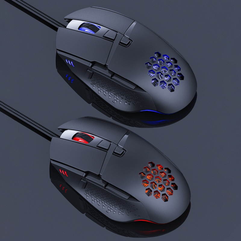IMICE T90 Wired Mouse Hollow Luminous 8-Key 7200DPI Gaming Wired Mouse for PC Computer Tablet Laptop