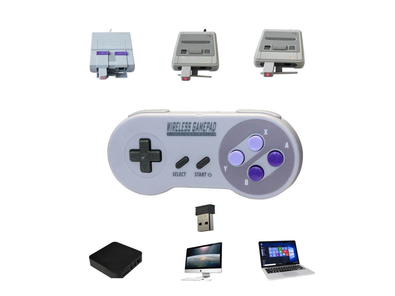 2.4GHZ Wireless Controller Gaming Joystick Gamepad for Super Nintendo Classic SNES Game Console, IOS, Android Box, Window