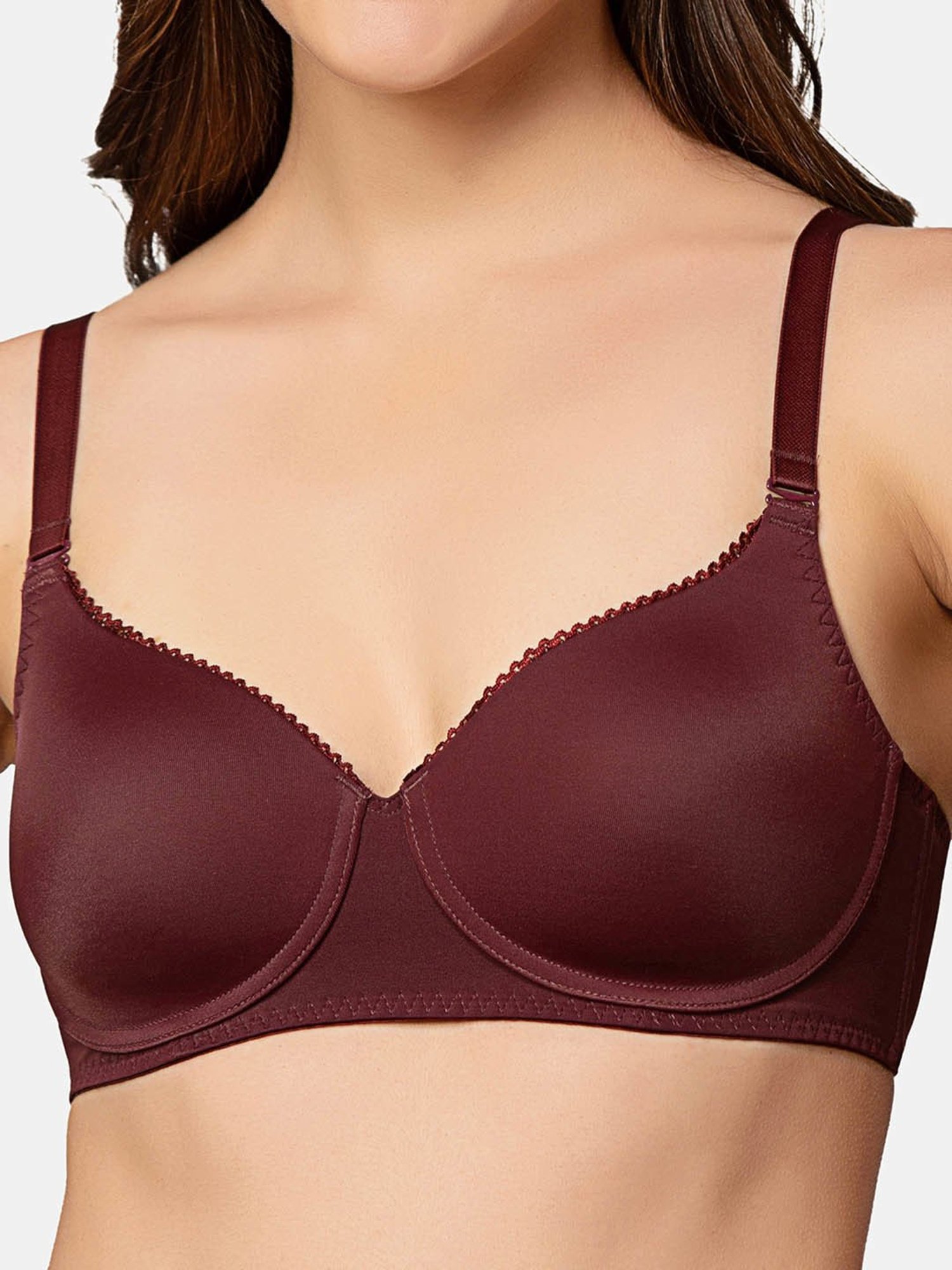 Triumph Maroon Half Coverage T-Shirt Bra