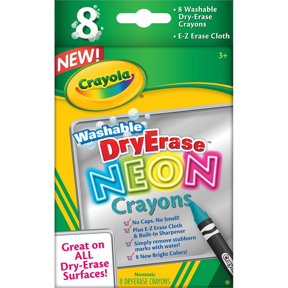 Crayola Dry Erase Neon Crayons 8/Pkg-