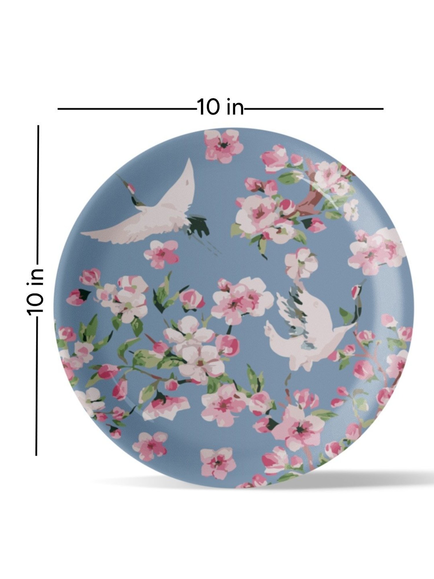 Nestroots Victorian Flora Printed Multicolor Porcelain Wall Plate